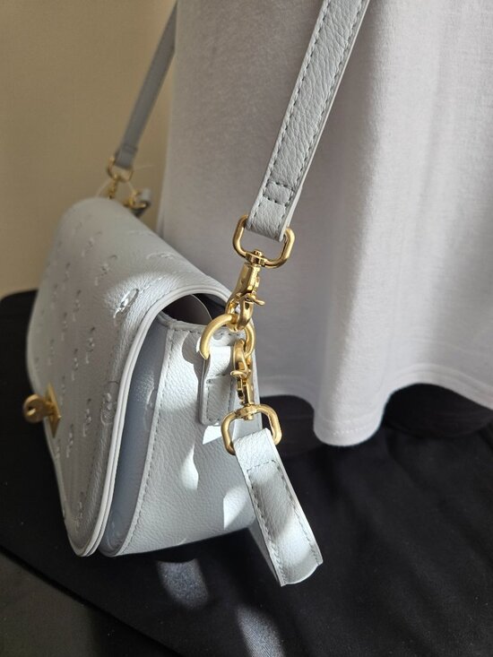 NWT Betsey Johnson Skull‑Embossed Cream Satchel • Gold Hardware • Edgy Chic